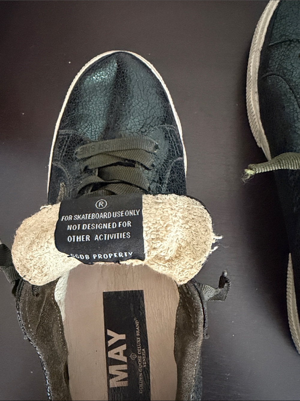 Golden Goose May leather trainers green sneaker glitter Sz 40 Mens 7 Women 10 - Picture 12 of 15